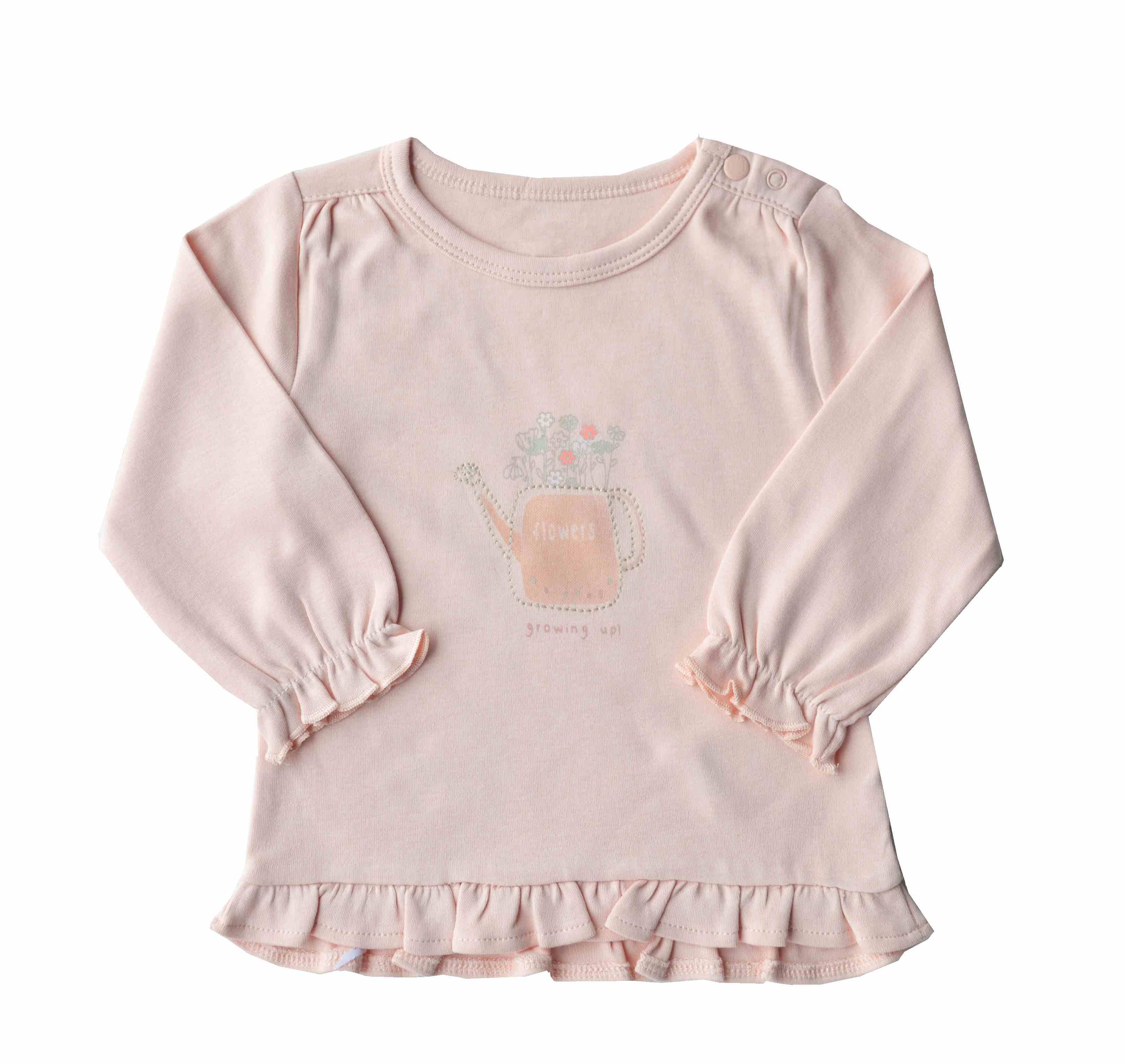 Baby Girls Top with full sleeves;Color-Peach