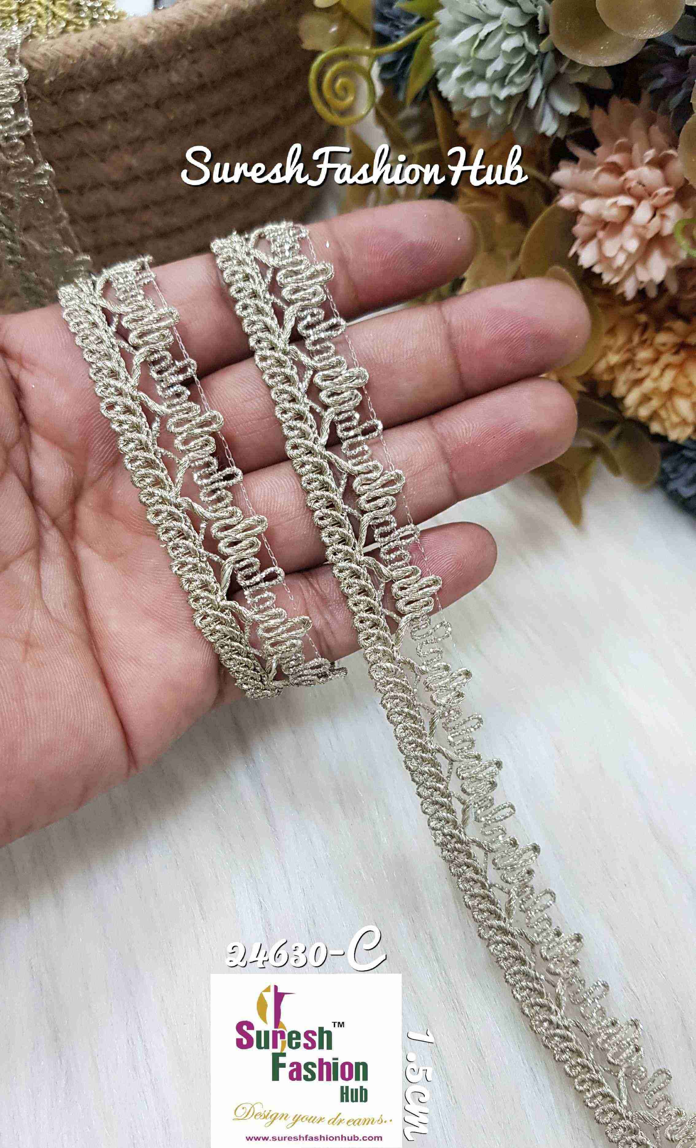 Water Gold Crystal Crochet Lace