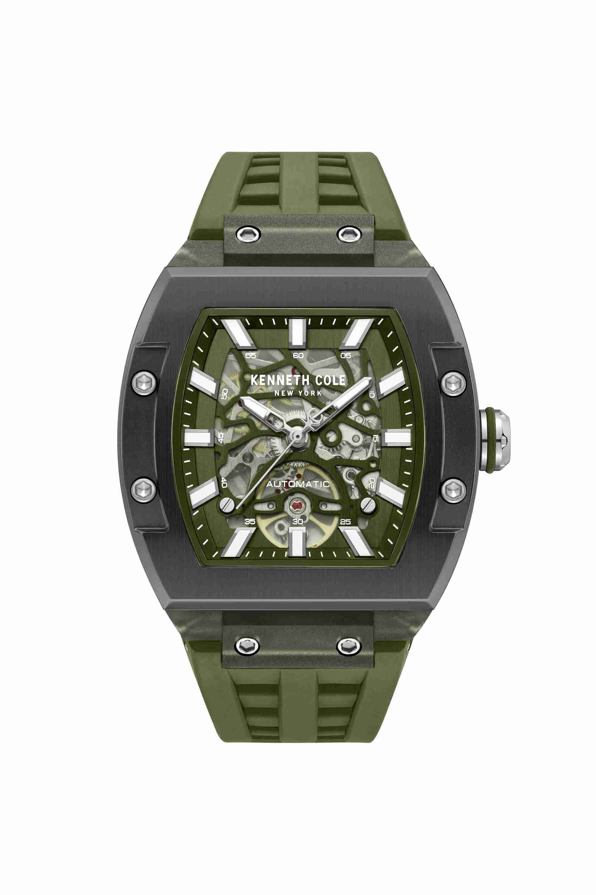 AUTMC 44 mm Green Dial Silicone Analogue Watch For Men -