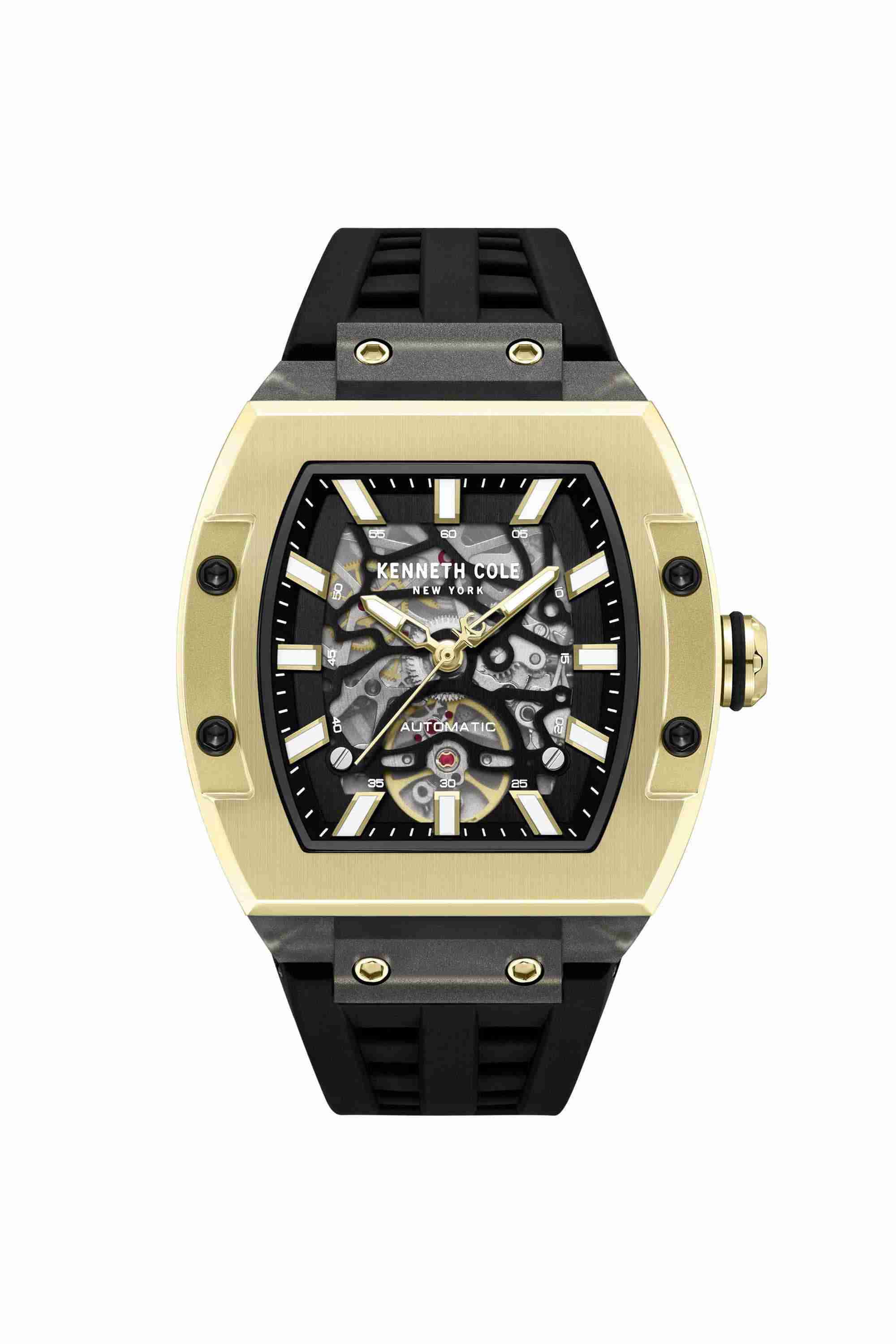 AUTMC 44 mm Black Dial Silicone Analogue Watch For Men -