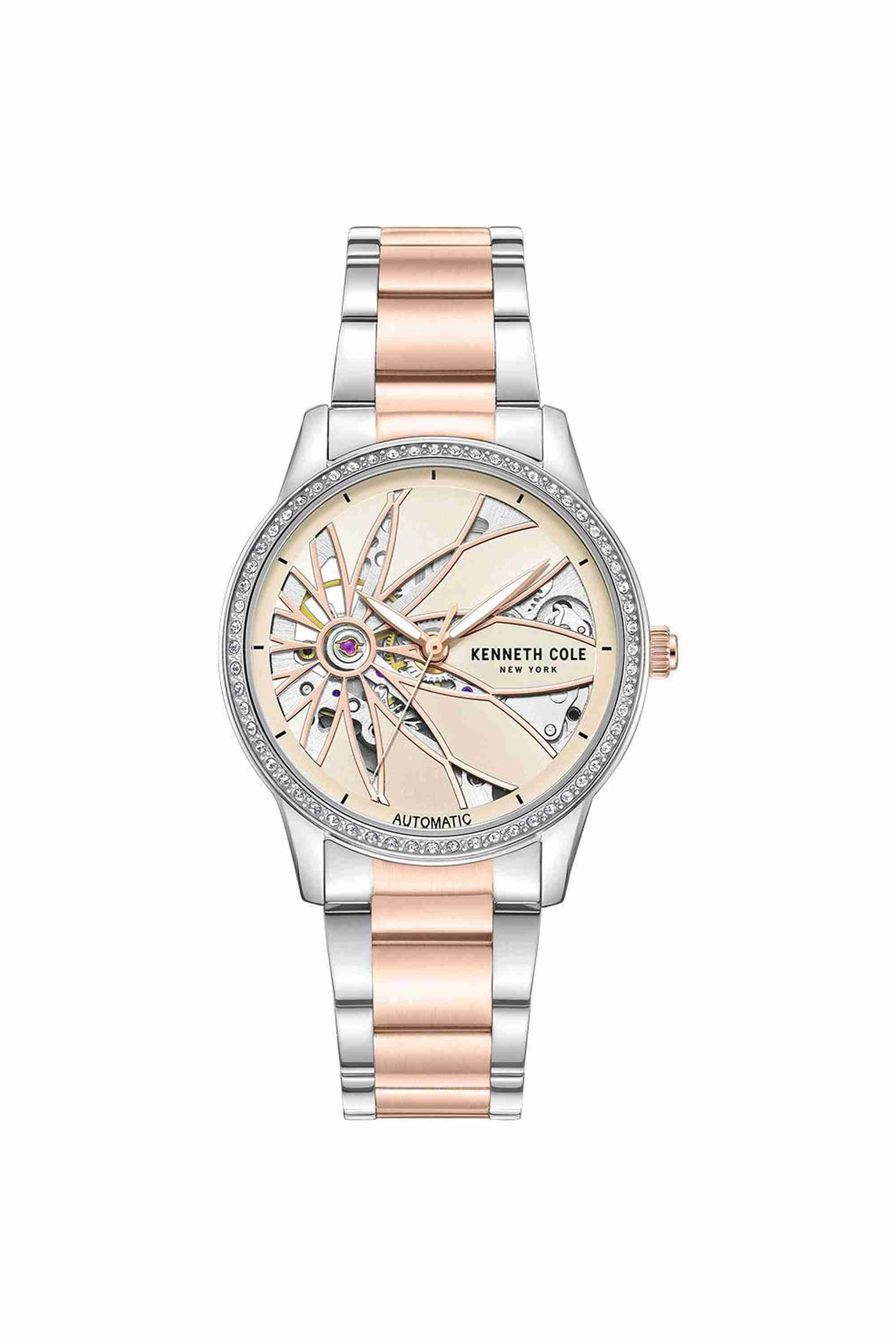 Limited Edition 36 mm Automatic Analogue Watch For Women - Rose Gold Dial with Two Tone Stainless Steel Strap (KCWLL0060903LD)