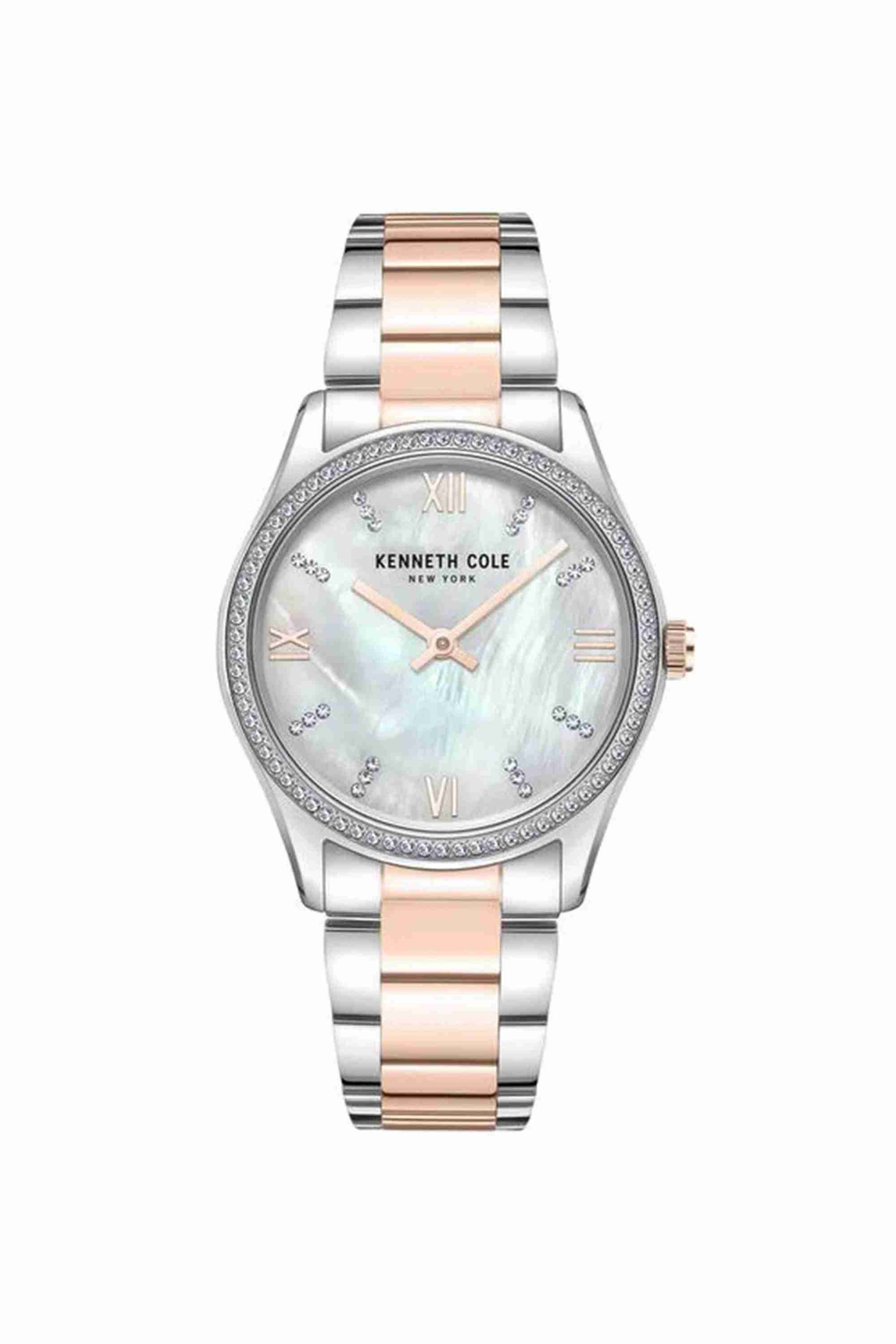 50 mm Quartz Analogue Watch For Women - White Dial with Two Tone Stainless Steel Strap (KCWLG0048301LD)