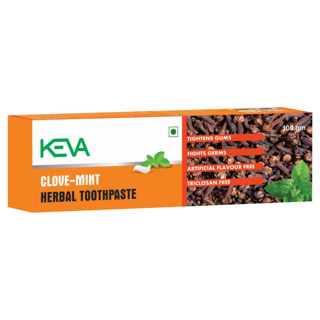 Keva Clove Mint Toothpaste : Tightens Gums, Fights Germs, Artificial Flavour Free, Triclosan Free : 100gms - Pack of 1