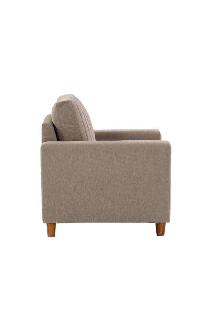 neudot Roman Sofa for Living Room |1 Person Sofa|Premium Fabric with Cushioned Armrest | Solid Wood Frame|1 Seater in Desert Brown Color