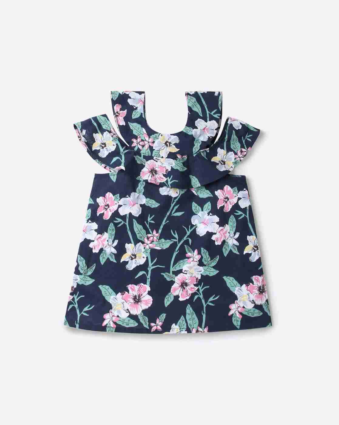 Floral Print Cold-Shoulder Top
