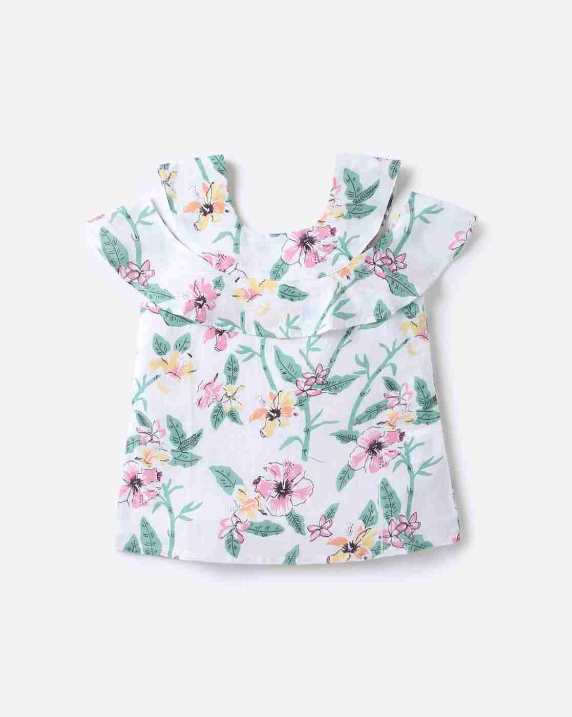 KG FRENDZ | Floral Print Cold-Shoulder Top|0