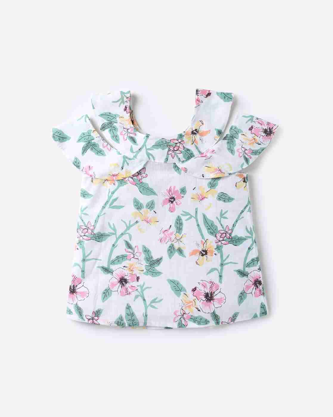 KG FRENDZ | Floral Print Cold-Shoulder Top|1