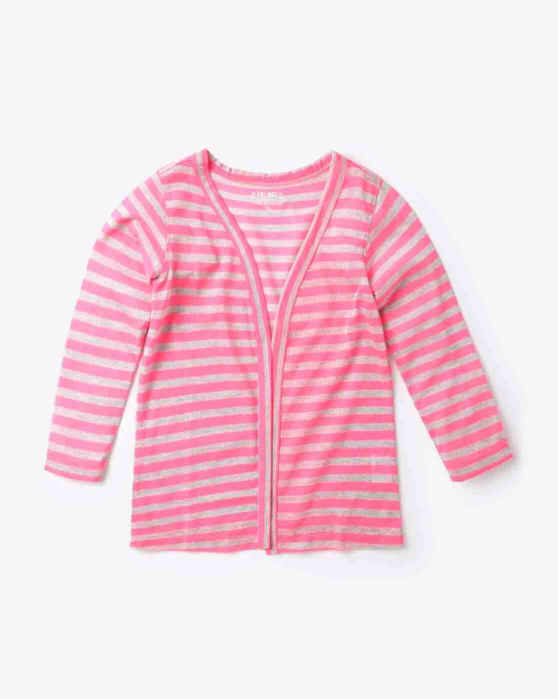 KG FRENDZ | Round-Neck Top with Striped Shrug|3