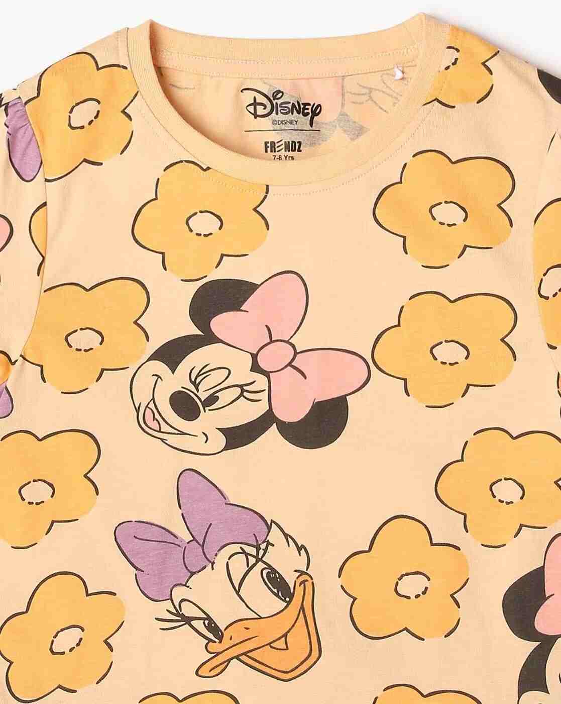 KG FRENDZ | Girls Mickey-Mouse Print Regular Fit Round-Neck T-Shirt|2