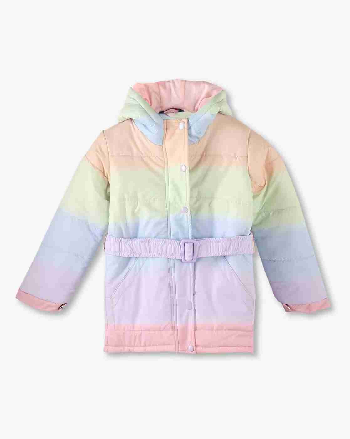 KG FRENDZ | Girls Colourblock Regular Fit Puffer Jacket with Belt|0