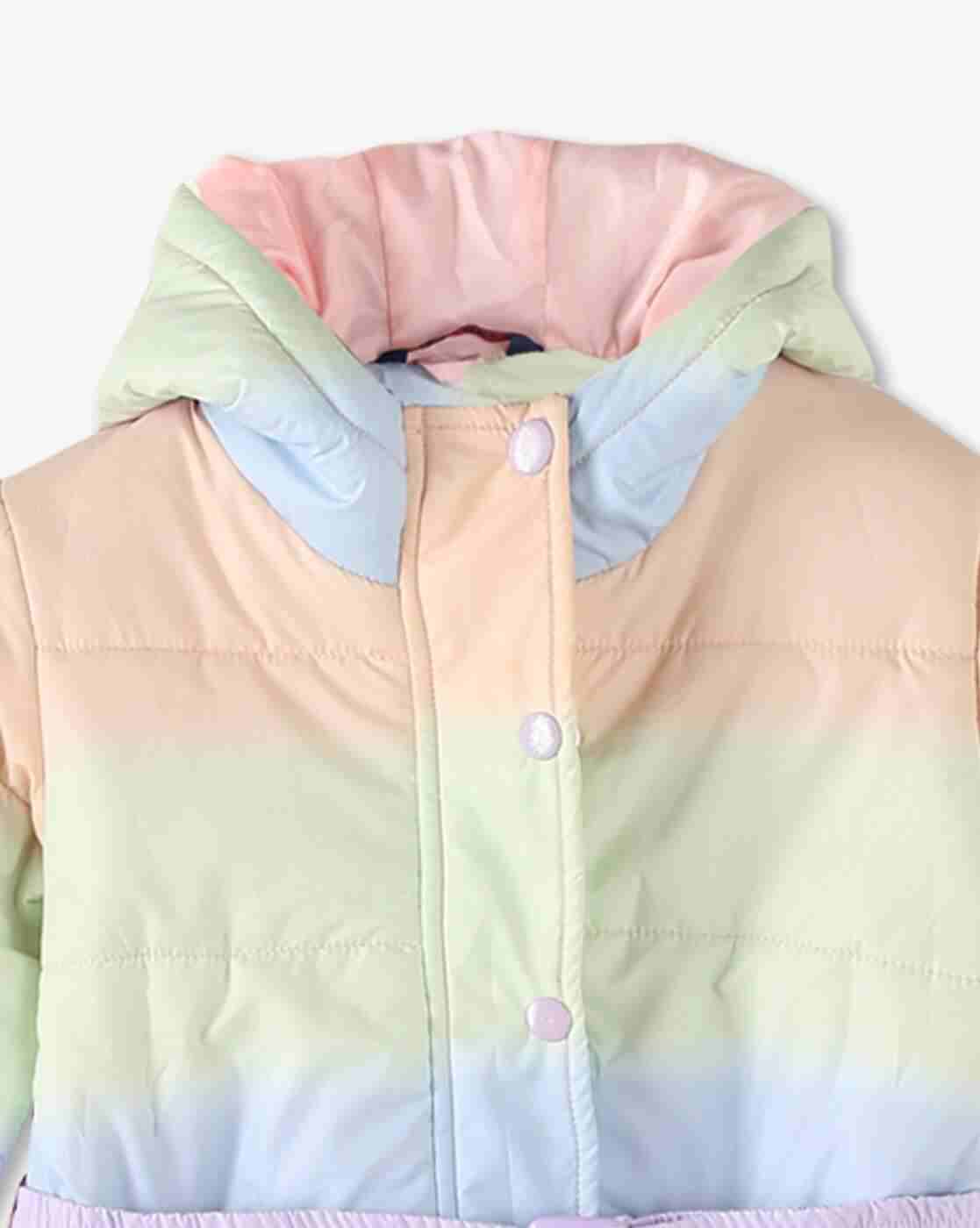 KG FRENDZ | Girls Colourblock Regular Fit Puffer Jacket with Belt|2