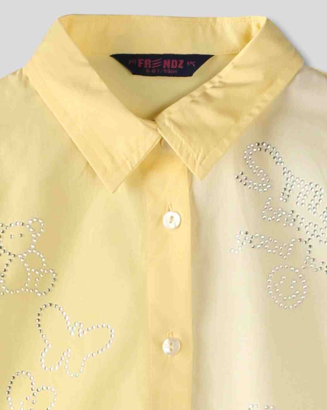 KG FRENDZ | Girls Embellished Regular Fit Cotton Shirt|2