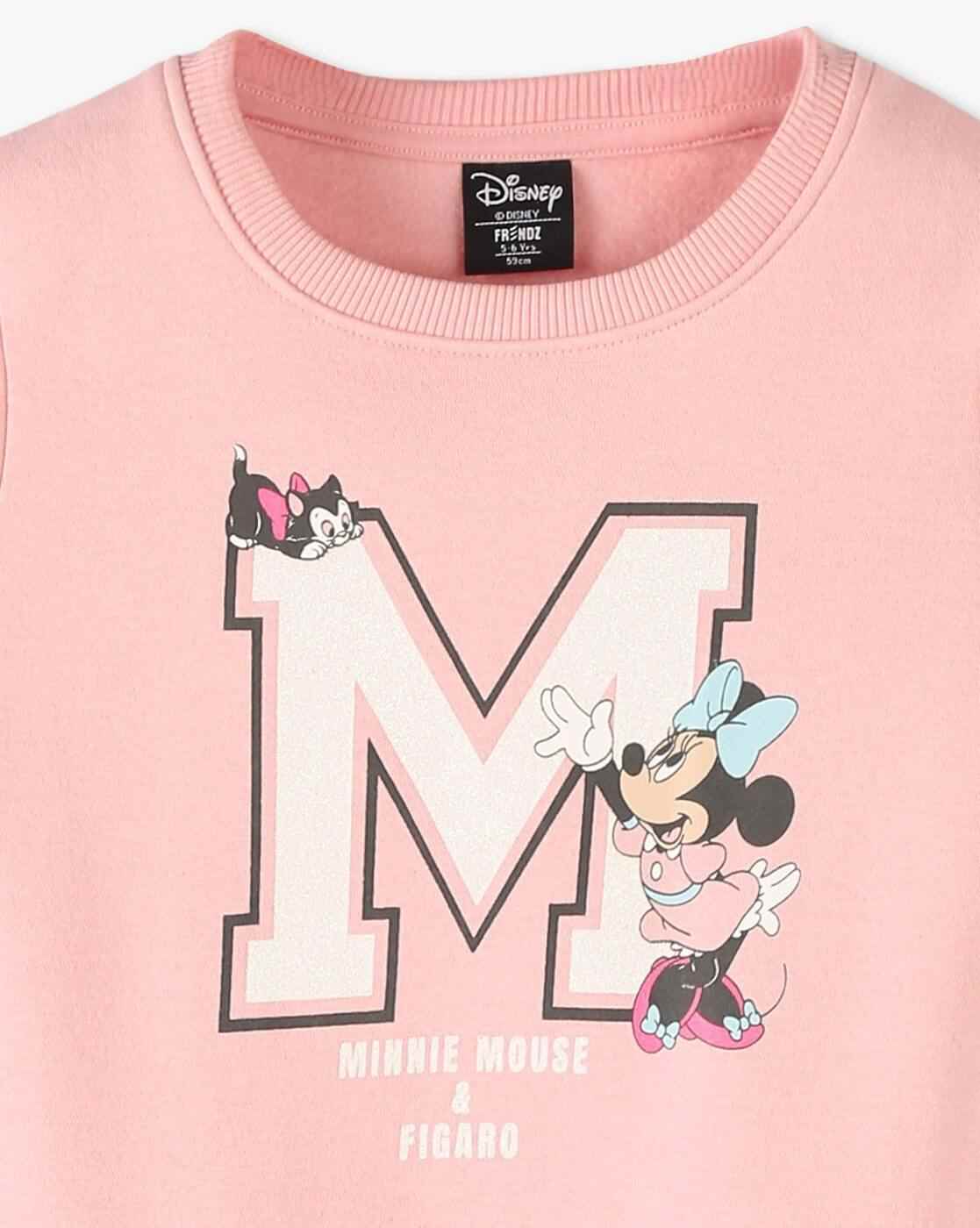KG FRENDZ | Girls Minnie Mouse Print Regular Fit Round-Neck Sweatshirt|2
