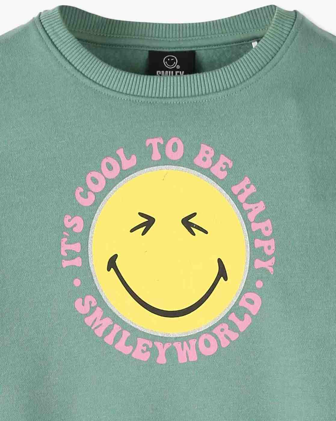 KG FRENDZ | Girls Smiley Print Regular Fit Round-Neck Sweatshirt|2
