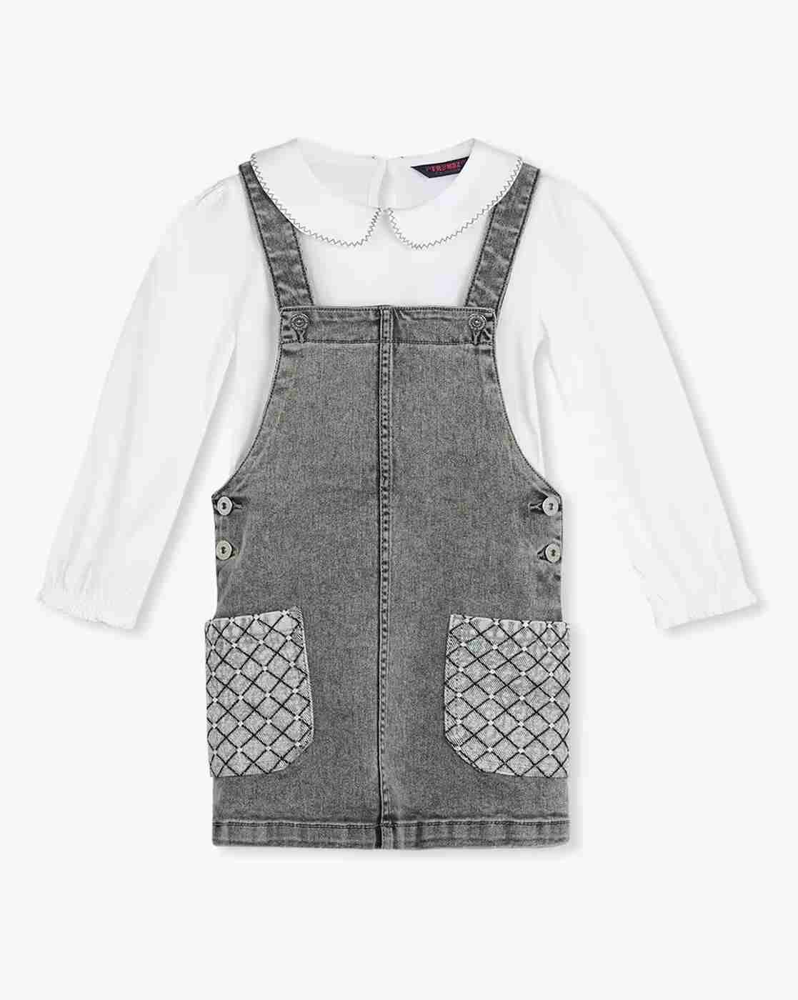 KG FRENDZ | Girls Denim Dungaree with Top|0