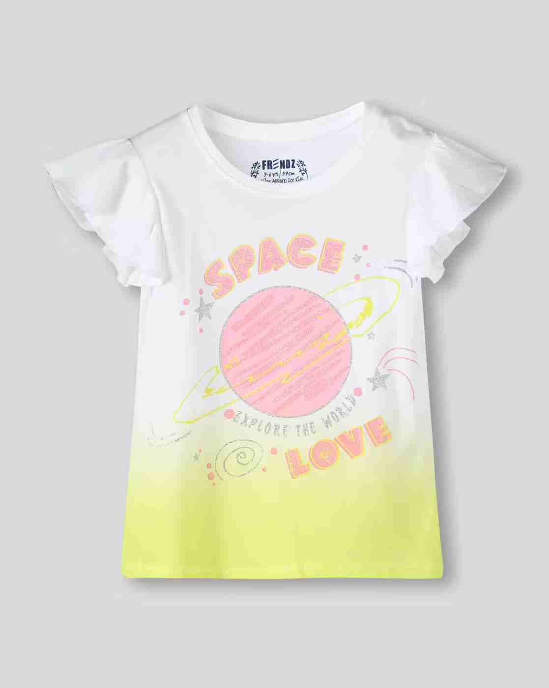 KG FRENDZ | Girls Printed Regular Fit Round-Neck T-Shirt|0
