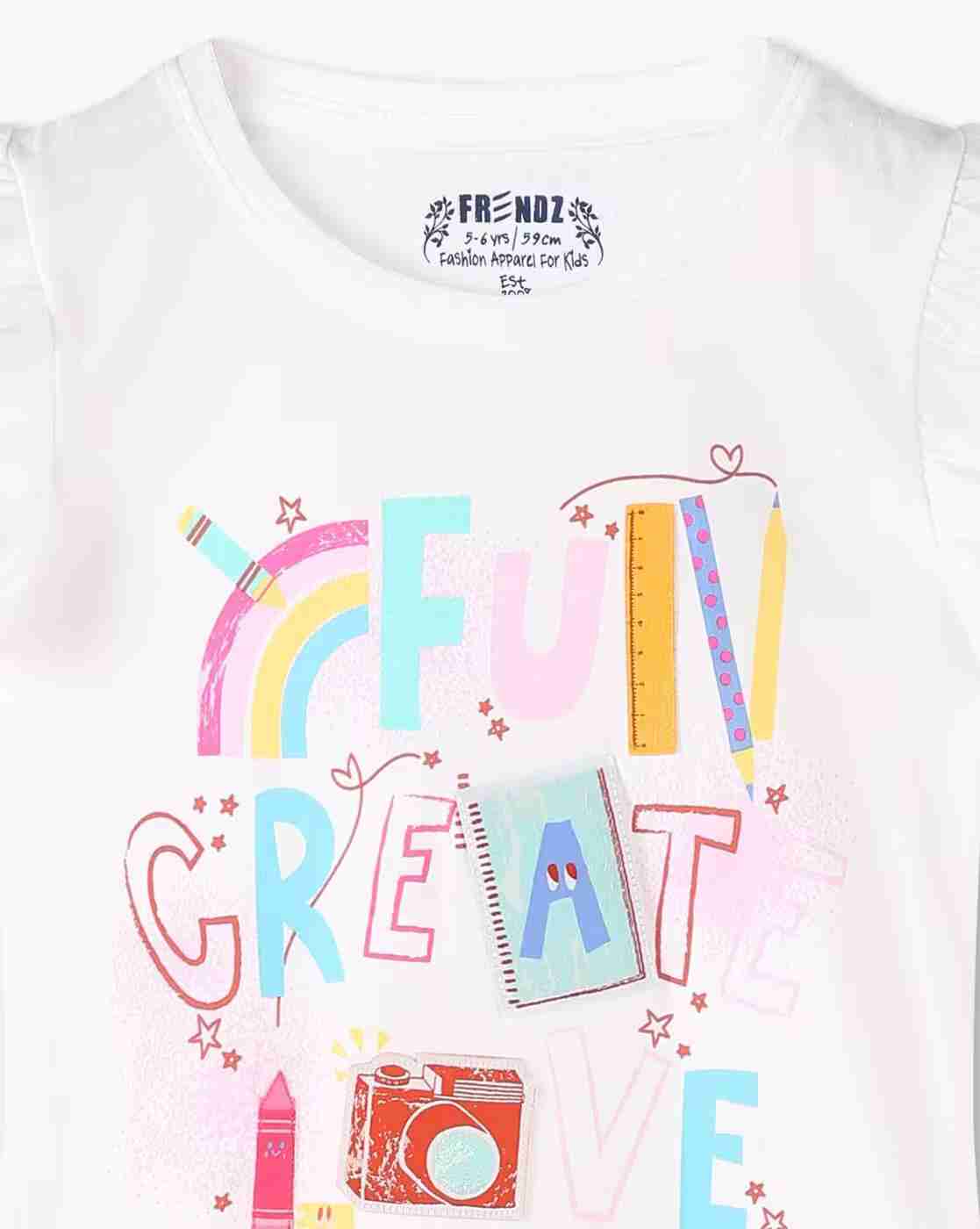 KG FRENDZ | Girls Graphic Print Regular Fit Top|2