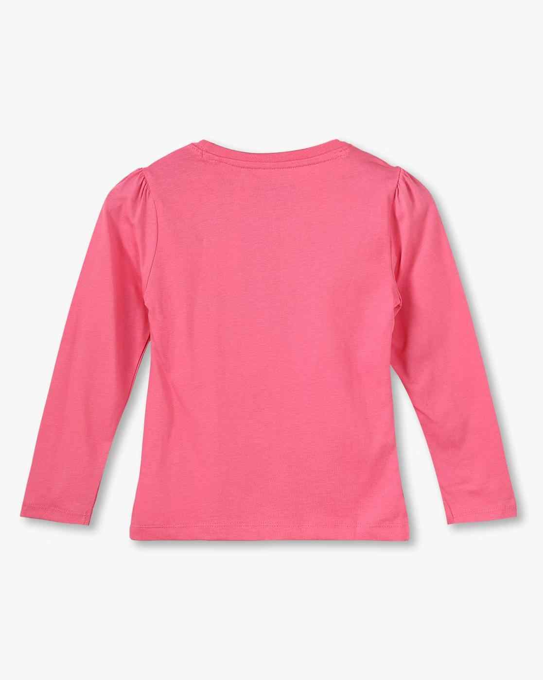KG FRENDZ | Girls Typographic Print Regular Fit Round-Neck T-Shirt|1