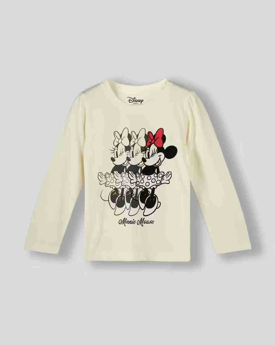 KG FRENDZ | Girls Minnie Mouse Print Regular Fit Crew-Neck T-Shirt|0