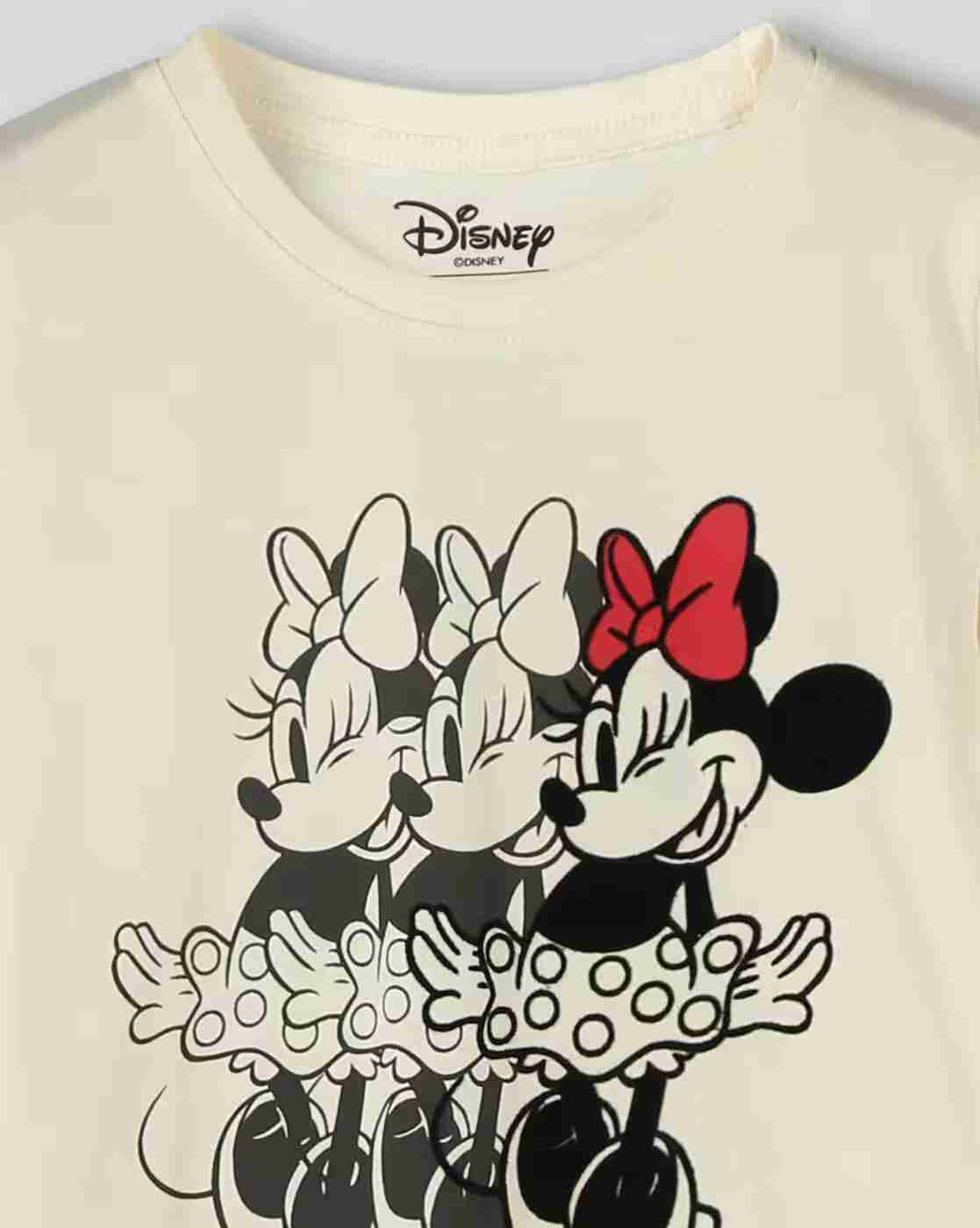KG FRENDZ | Girls Minnie Mouse Print Regular Fit Crew-Neck T-Shirt|2