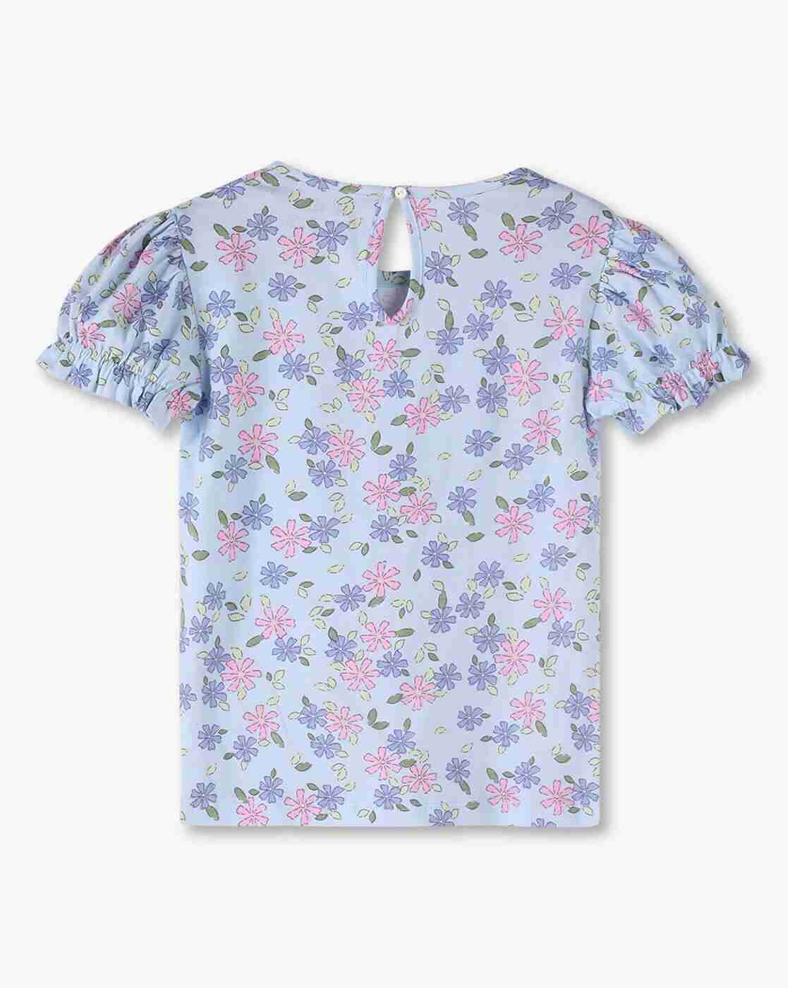 KG FRENDZ | Girls Floral Print T-Shirt & Dungarees Set|2
