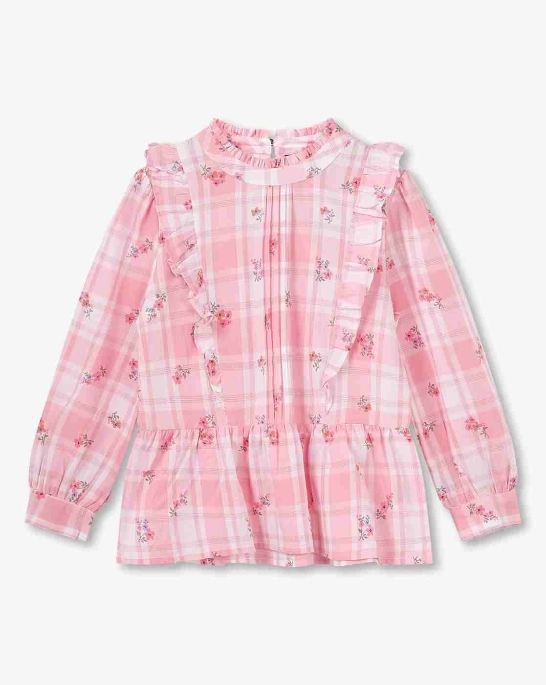 KG FRENDZ | Girls Checked Slim Fit Top|0