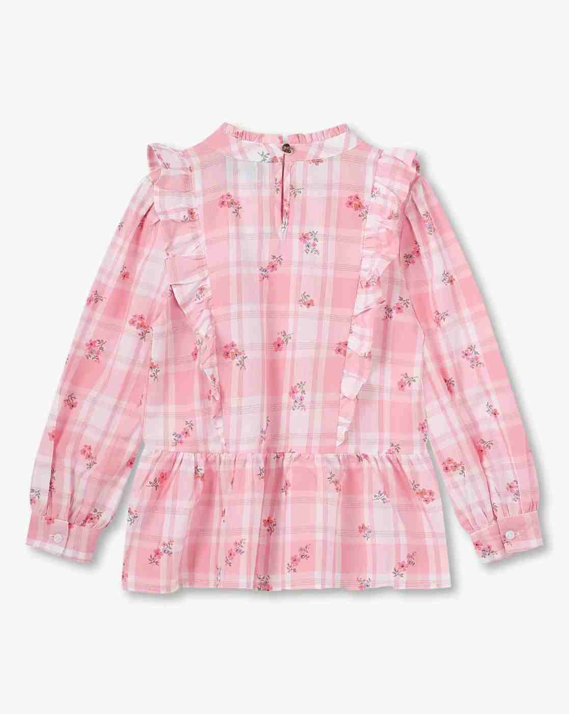 KG FRENDZ | Girls Checked Slim Fit Top|1