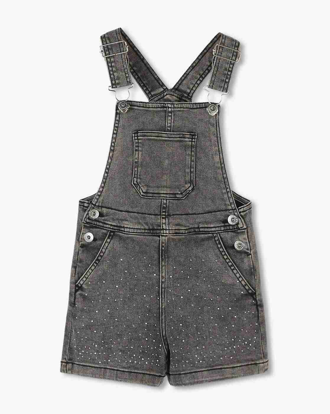 KG FRENDZ | Girls Washed Denim Dungaree Set|3
