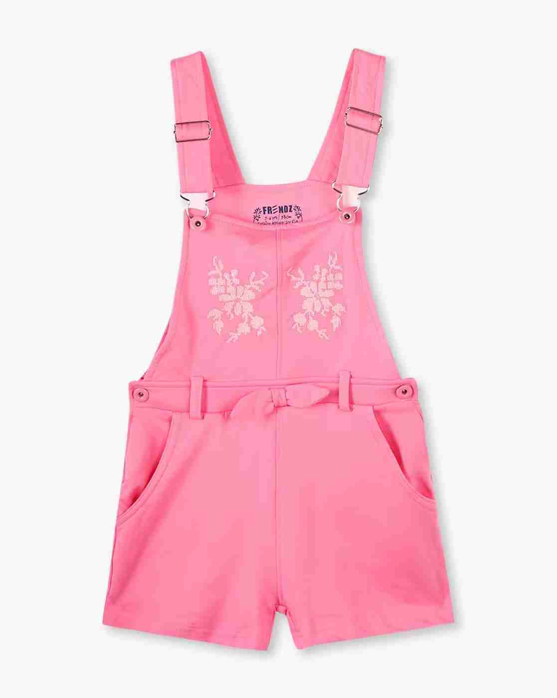 KG FRENDZ | Girls Embroidered Dungaree & T-Shirt Set|3