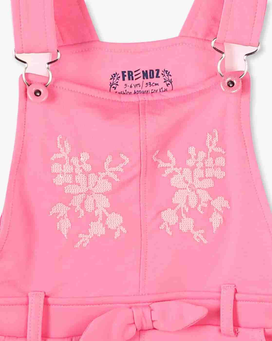 KG FRENDZ | Girls Embroidered Dungaree & T-Shirt Set|7