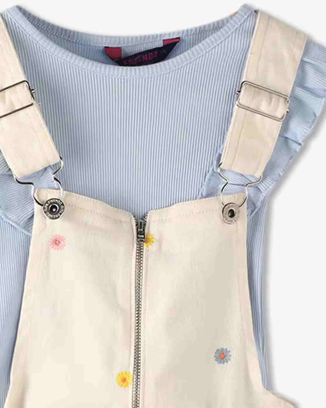 KG FRENDZ | Girls Embroidered Dungaree with Top|6