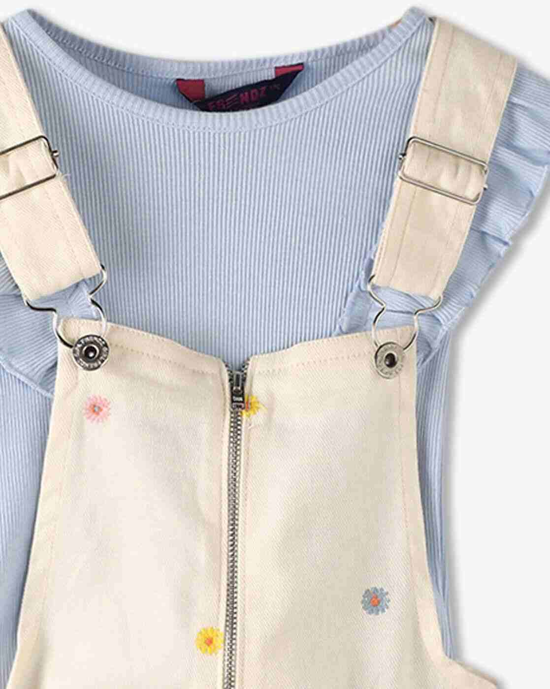 KG FRENDZ | Girls Embroidered Dungaree with Top|6