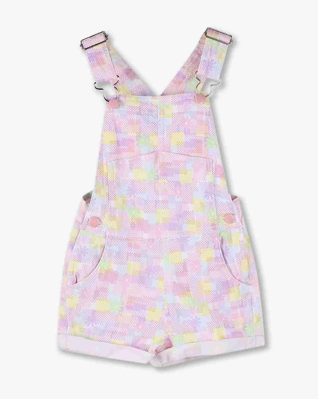 KG FRENDZ | Girls Geometric Print Dungarees with Top|3