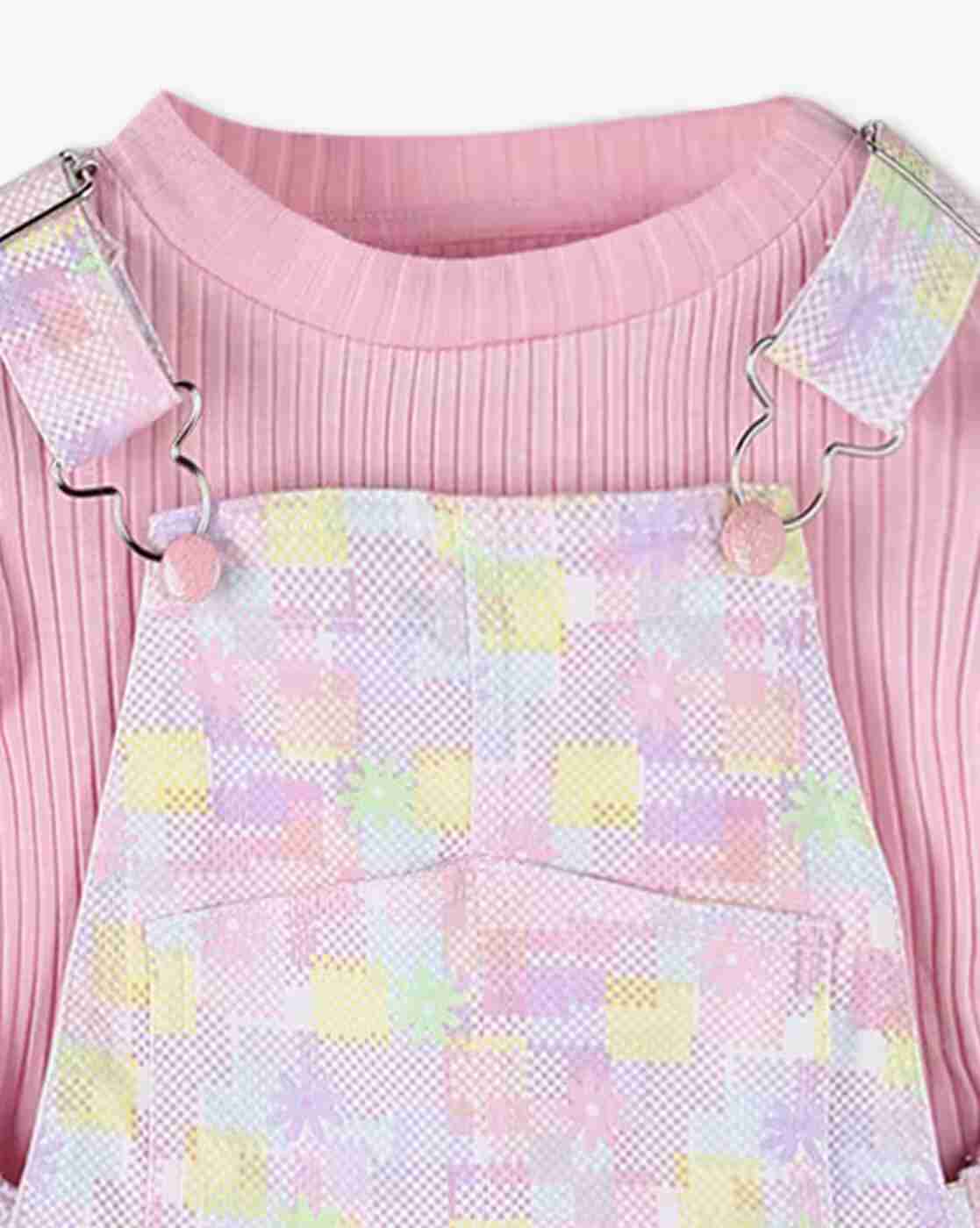 KG FRENDZ | Girls Geometric Print Dungarees with Top|5