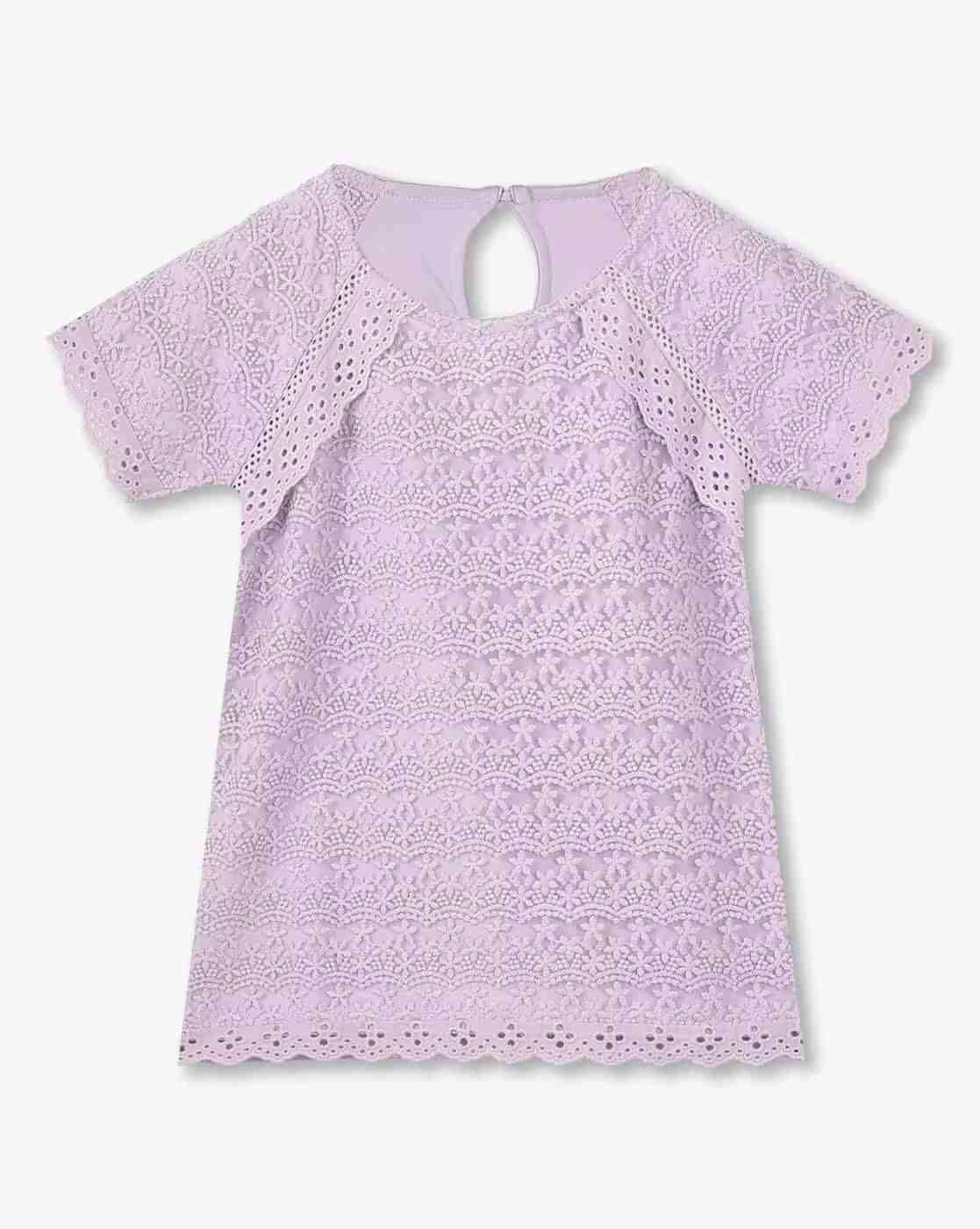 KG FRENDZ | Girls Lace Round-Neck Top|0