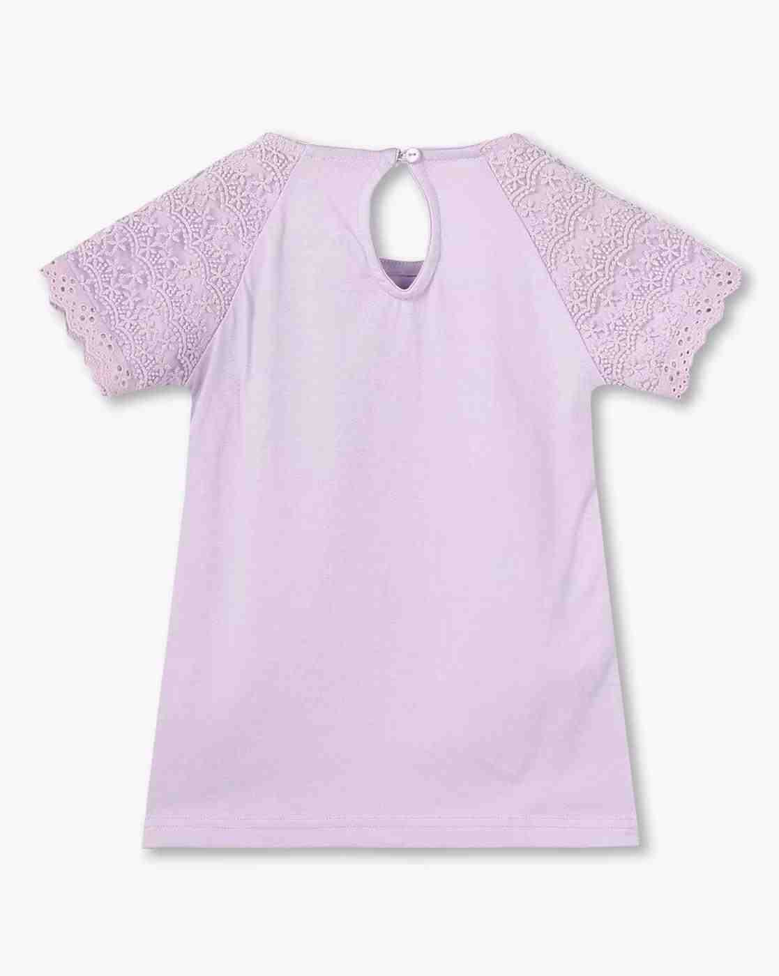 KG FRENDZ | Girls Lace Round-Neck Top|1