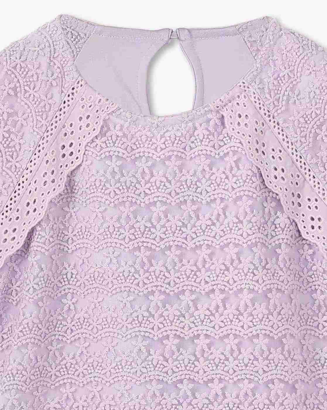 KG FRENDZ | Girls Lace Round-Neck Top|2