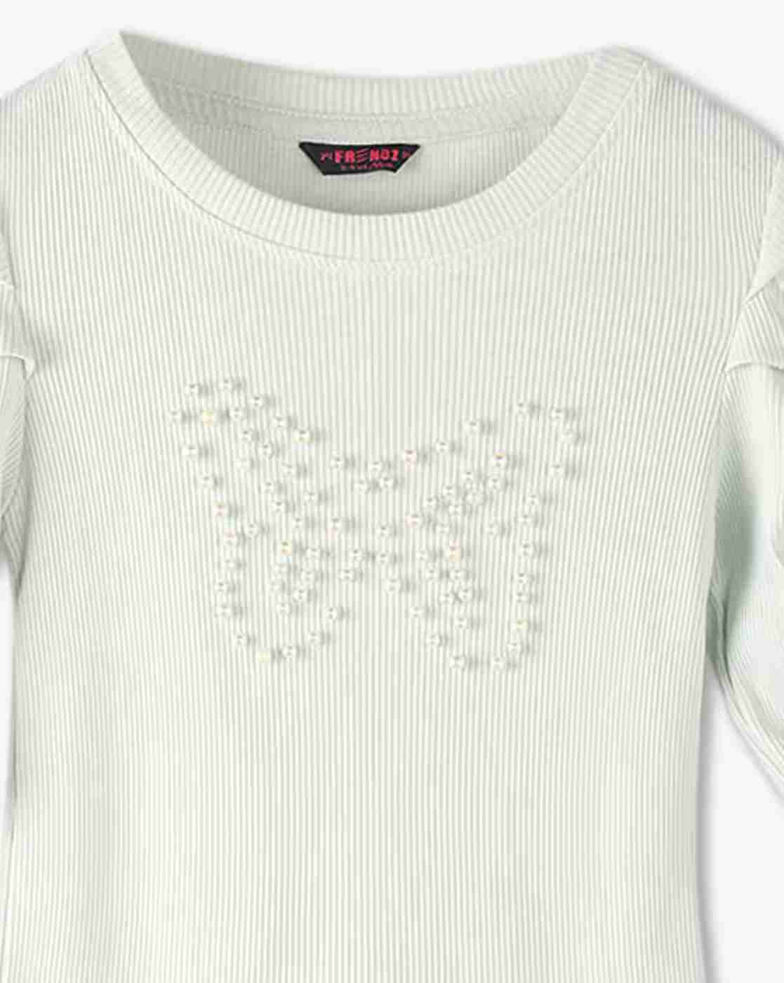 KG FRENDZ | Girls Embellished Round-Neck T-Shirt|2