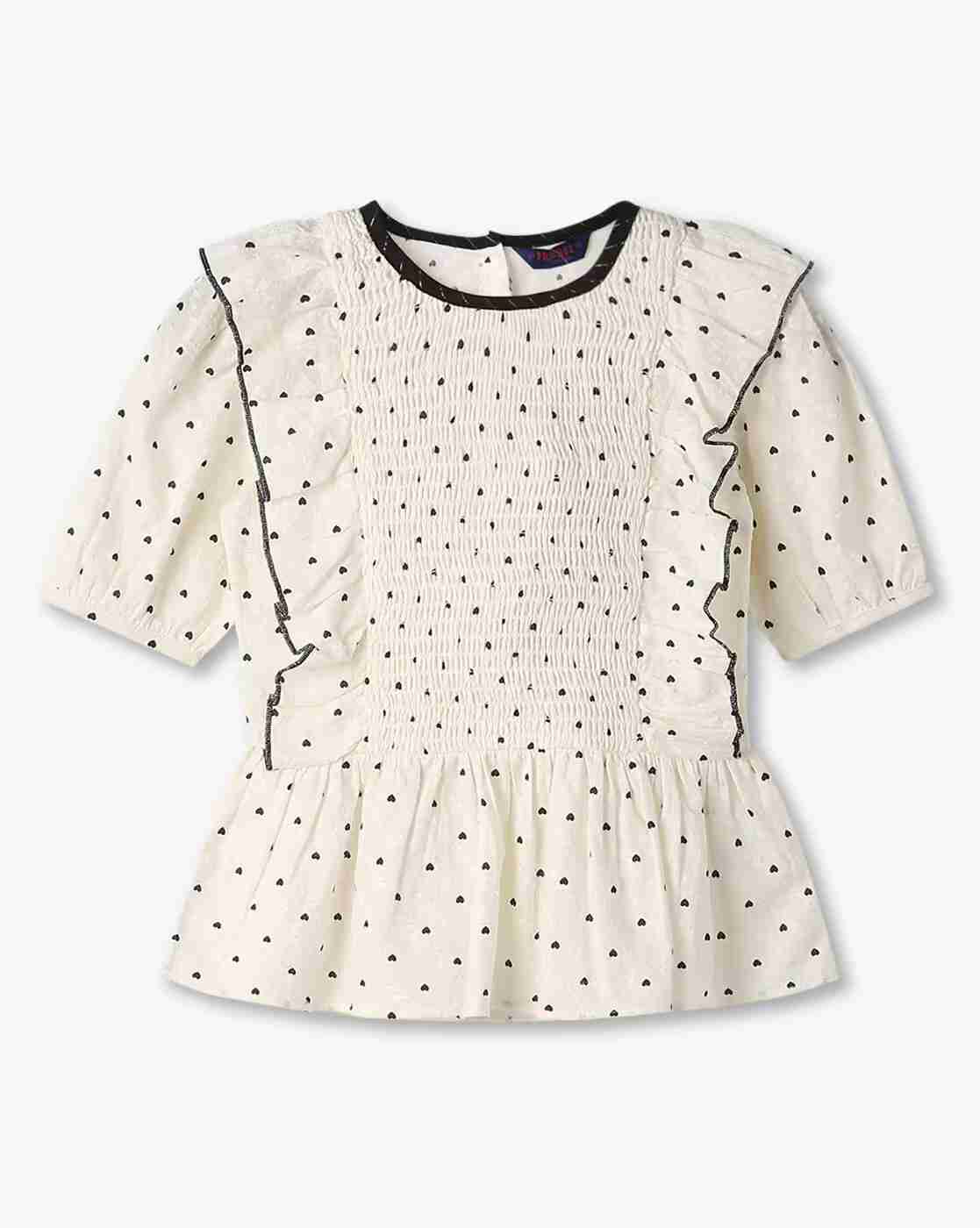 KG FRENDZ | Girls Heart Print Relaxed Fit Top|0
