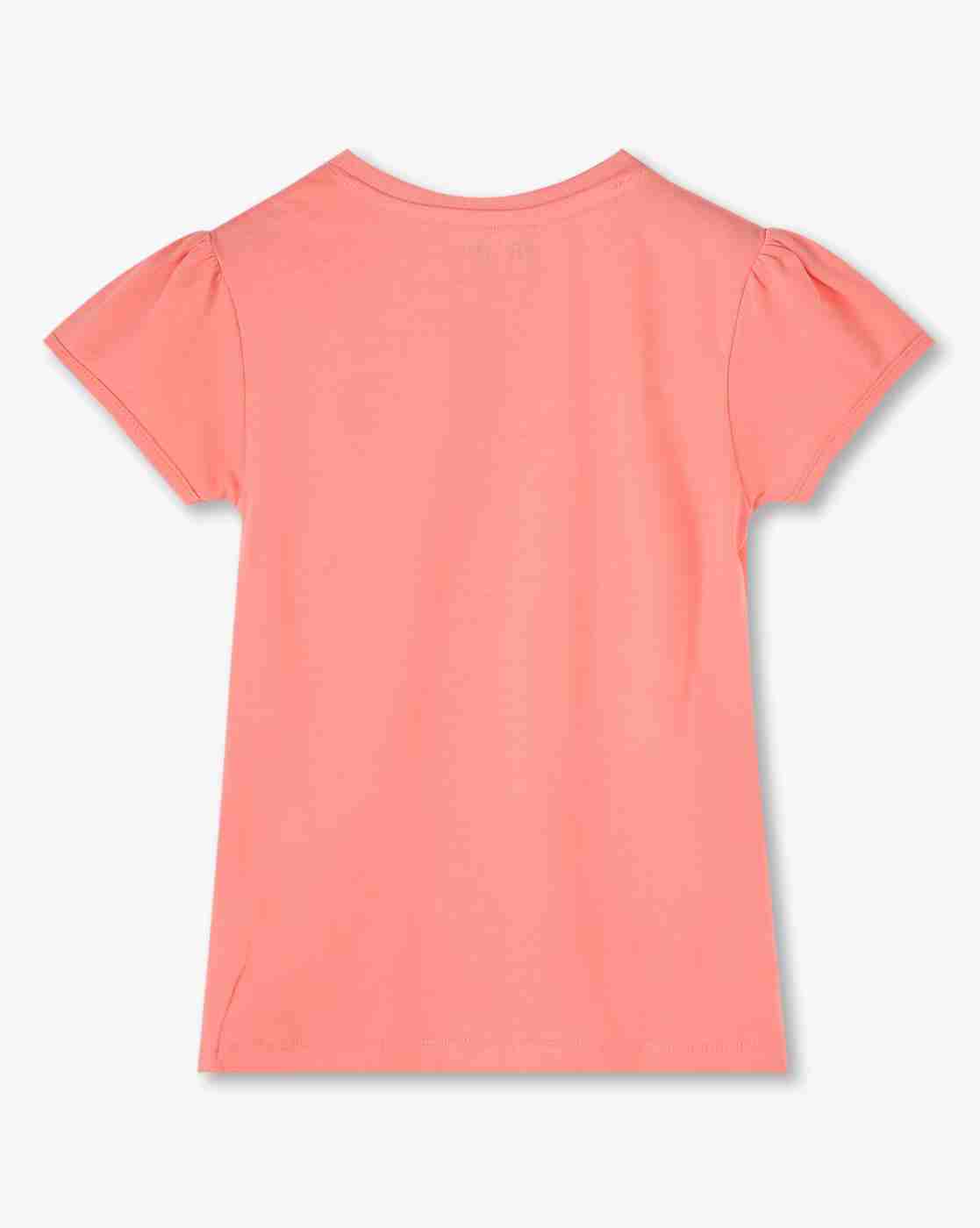 KG FRENDZ | Girls Glitter Topographic Print Crew-Neck T-Shirt|1