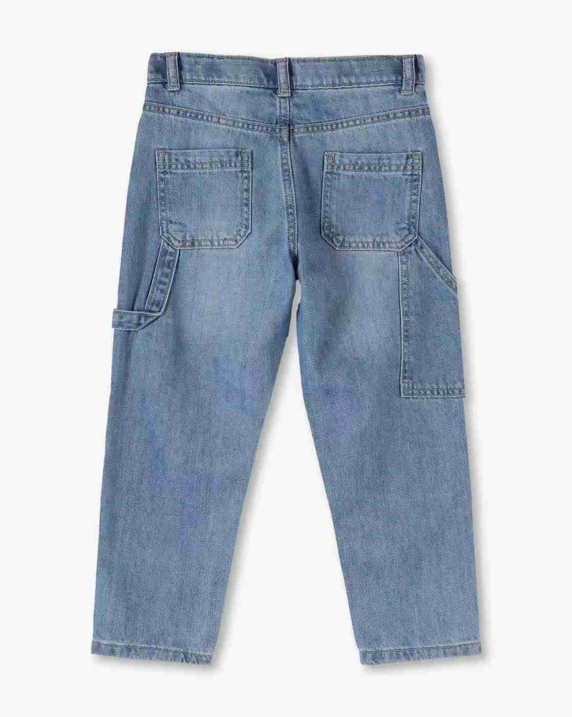 KG FRENDZ | Girls Mom Fit Cotton Jeans with Embroidery|1