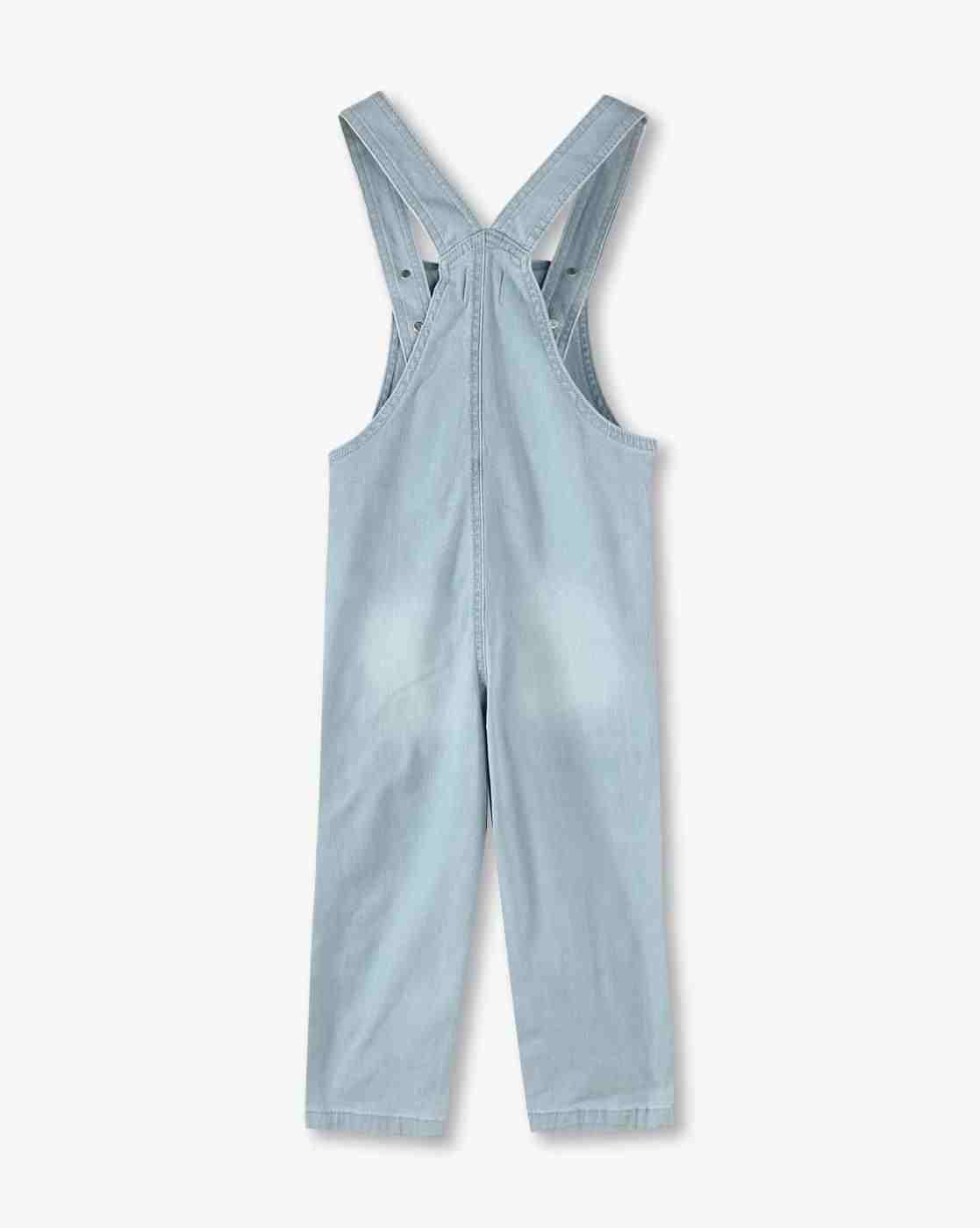 KG FRENDZ | Girls Regular Fit Embroidered Dungaree with T-Shirt|2