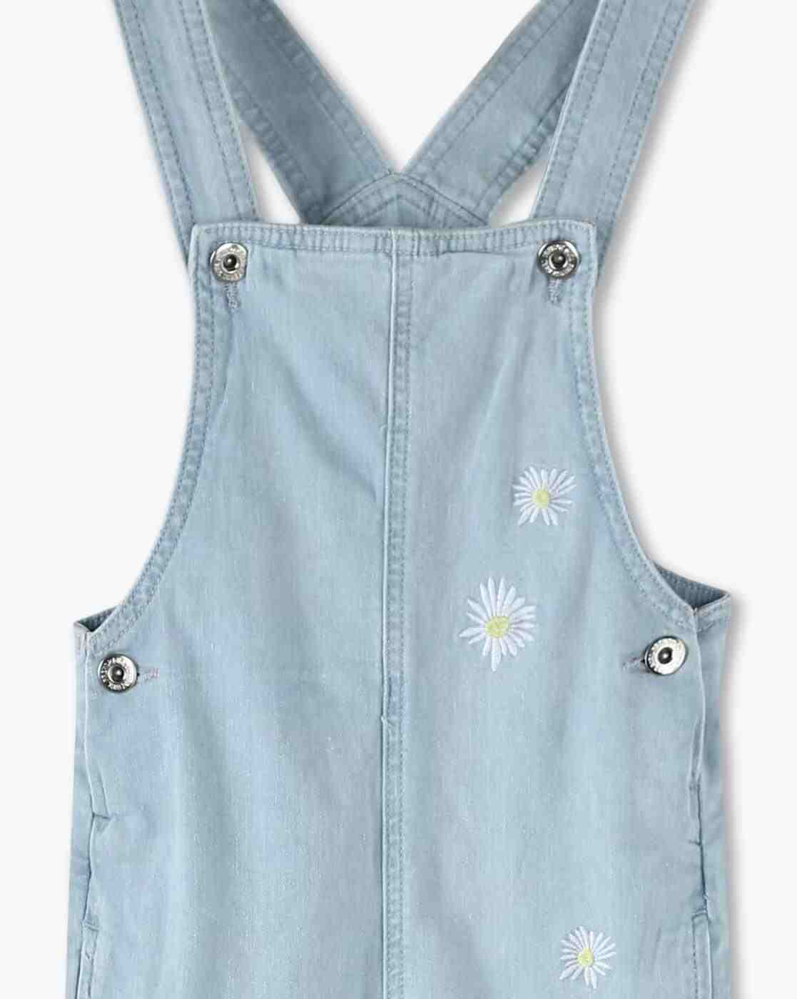 KG FRENDZ | Girls Regular Fit Embroidered Dungaree with T-Shirt|6