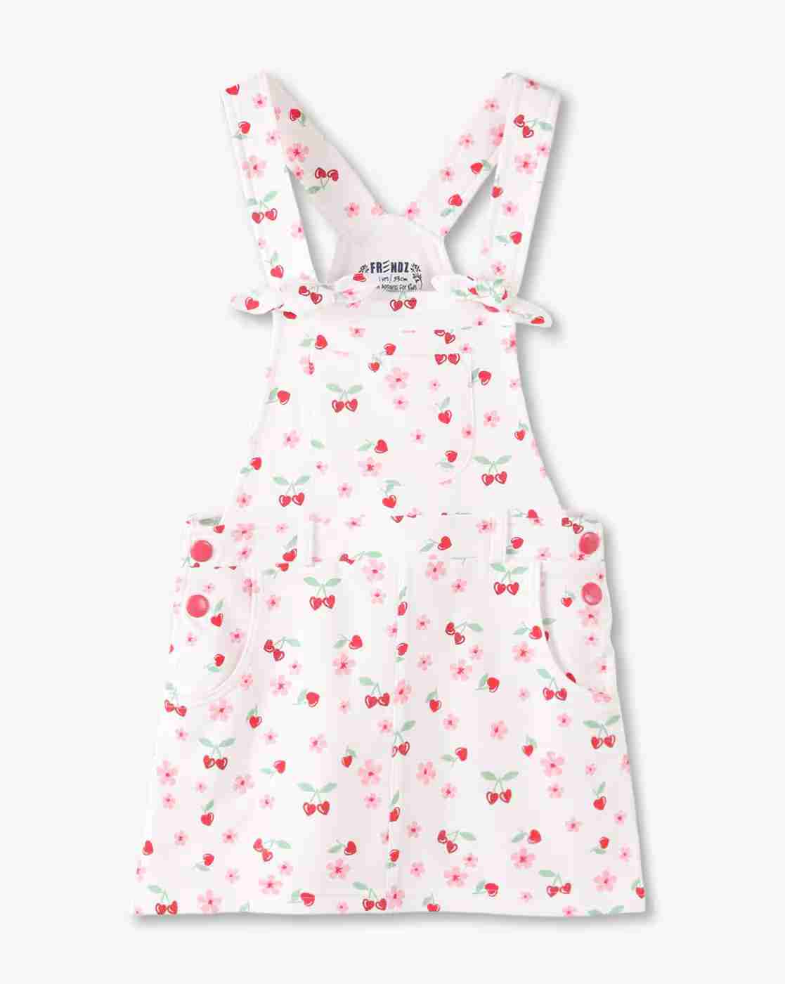 KG FRENDZ | Girls Floral Print Dungaree & T-Shirt Set|3