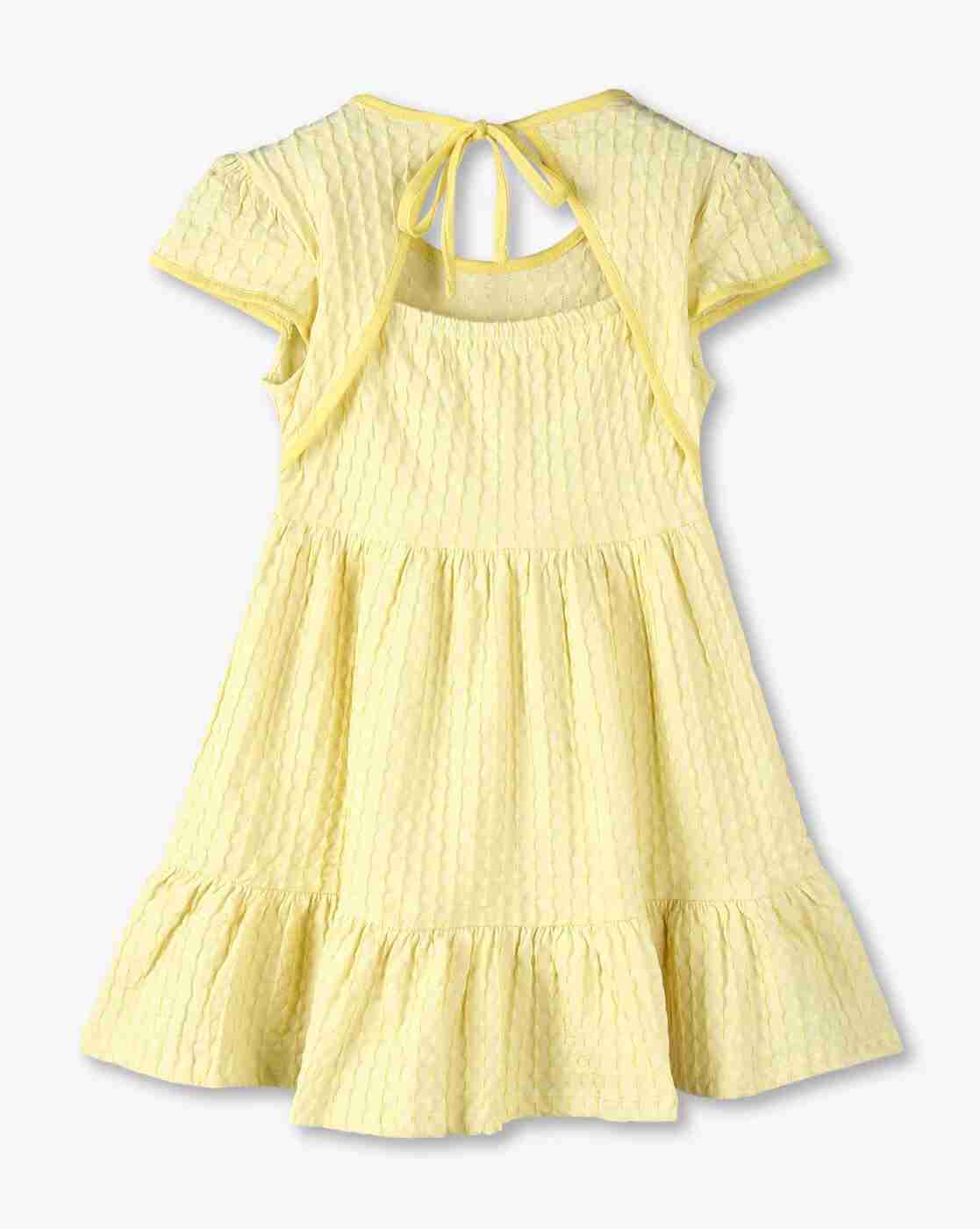 KG FRENDZ | Girls Patterned Fit & Flare Dress with Bag|1