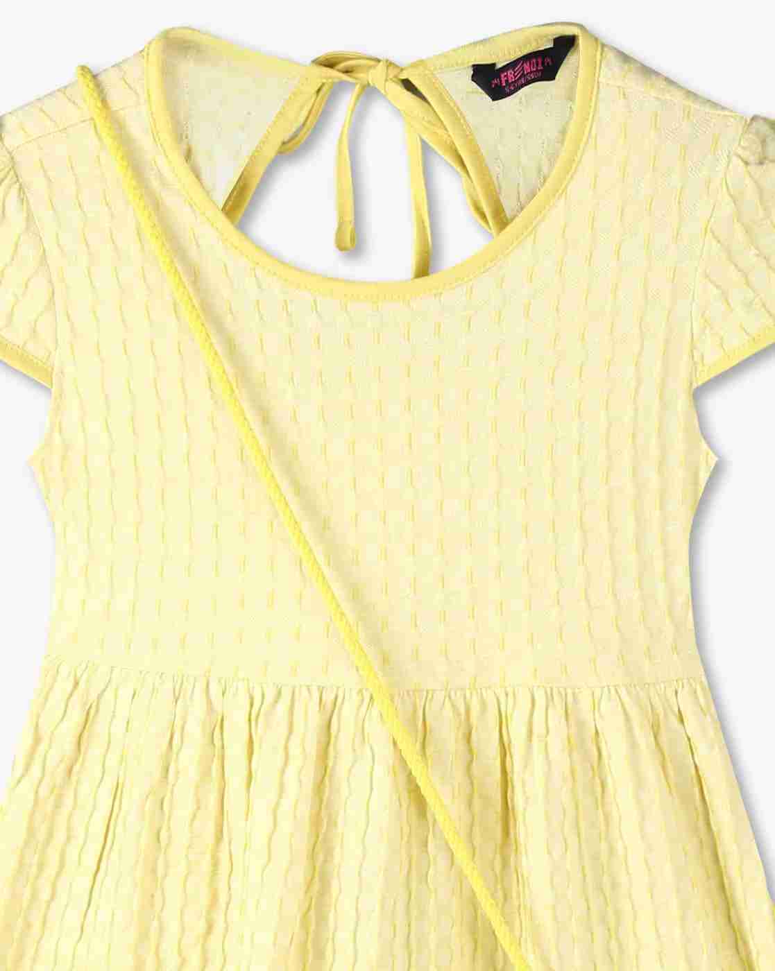 KG FRENDZ | Girls Patterned Fit & Flare Dress with Bag|3