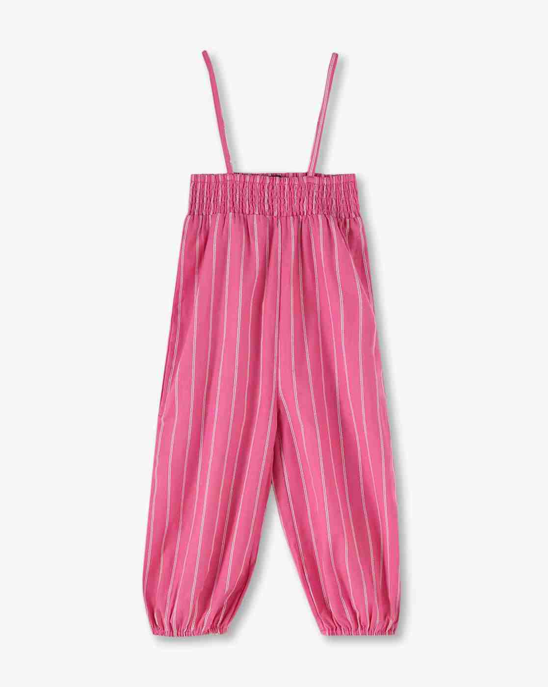KG FRENDZ | Girls Striped Dungaree & T-Shirt Set|3