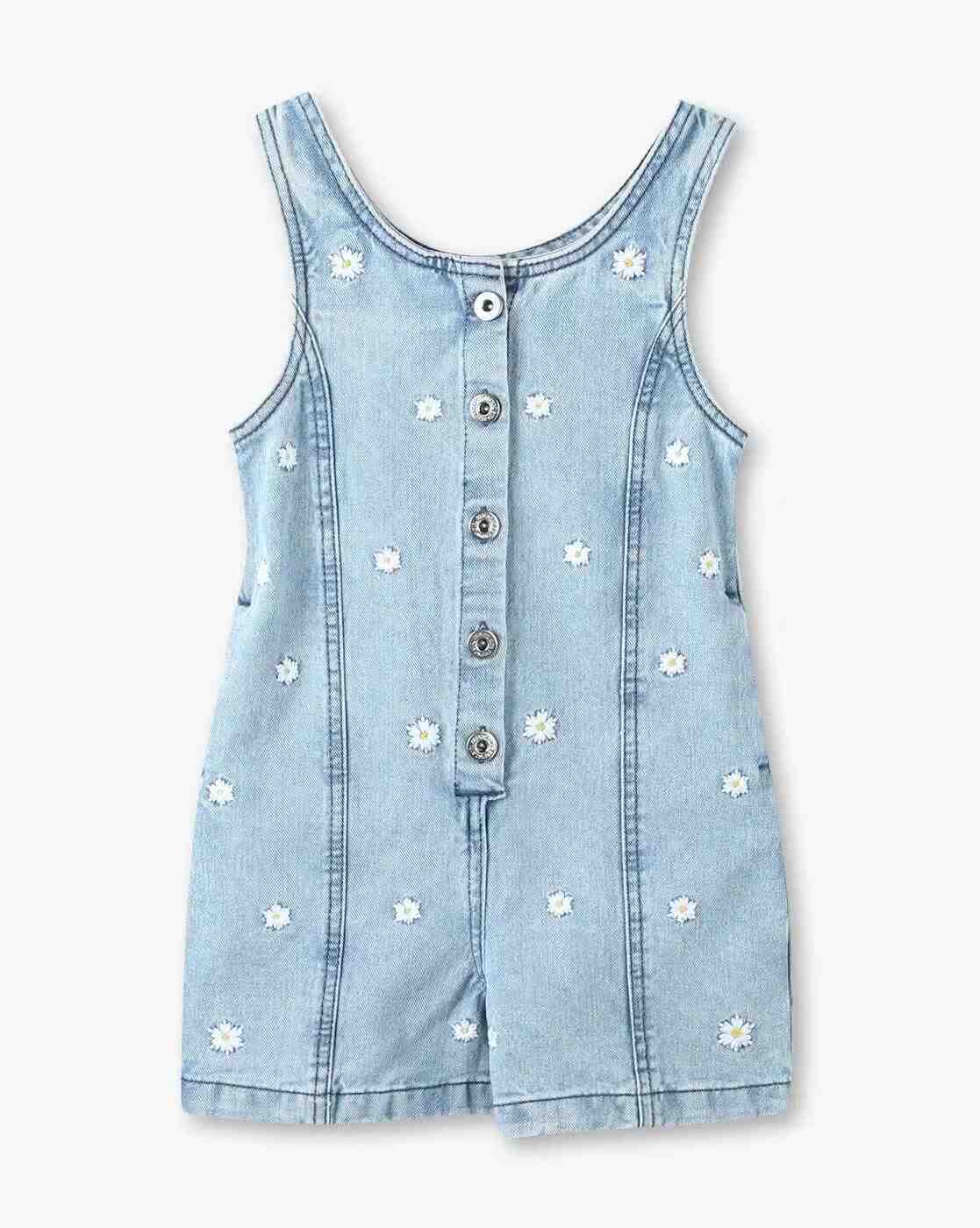 KG FRENDZ | Girls Front Panneled Regular Fit Dungaree with T-Shirt Set|3