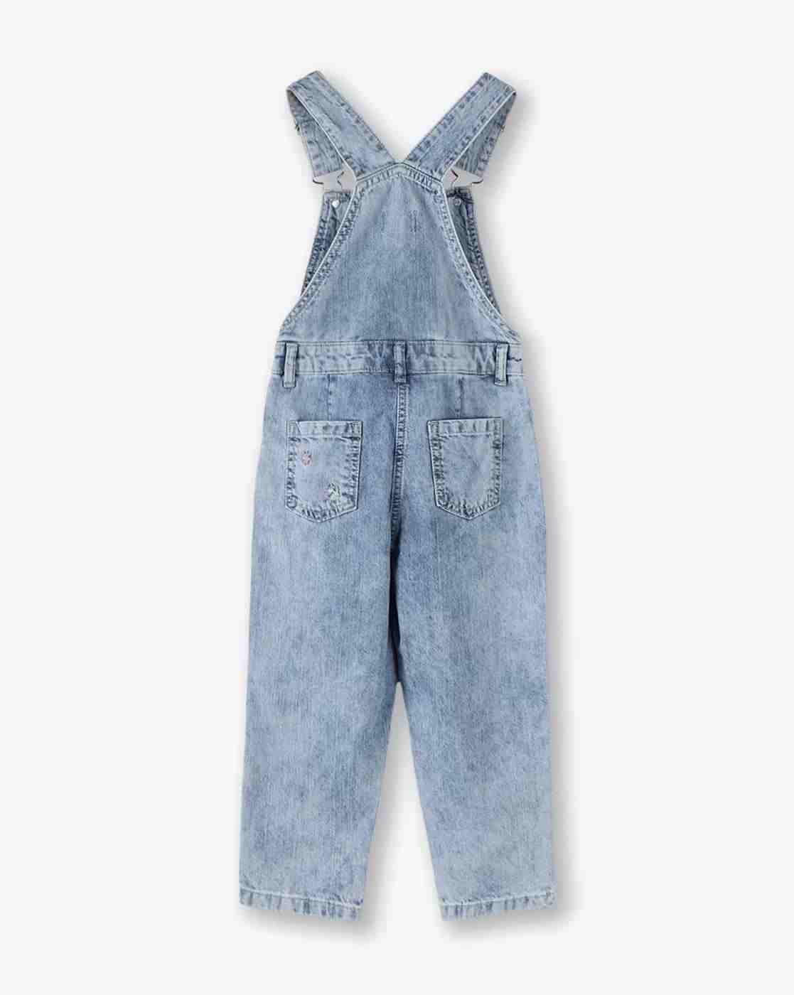 KG FRENDZ | Girls Embroidered Cotton Dungaree with T-Shirt|4