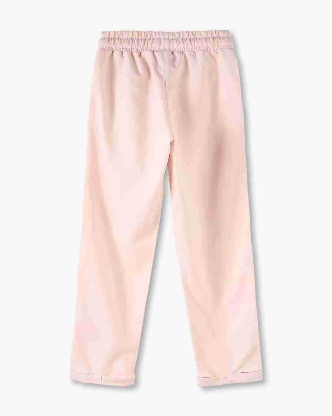KG FRENDZ | Girls Schiffli Side Lace Mid-Rise Tapered Fit Pants|1